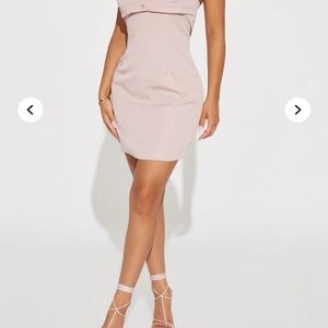 Elegant Pink Strapless Dress
